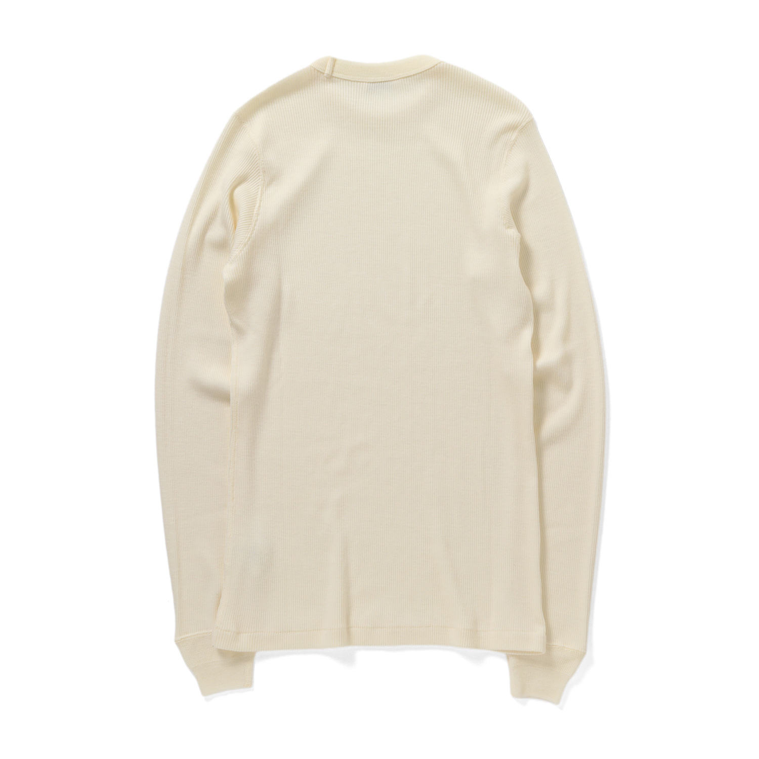 AURALEE / オーラリー | WOOL SILK SOFT RIB L/S TEE (メンズ) - Ivory