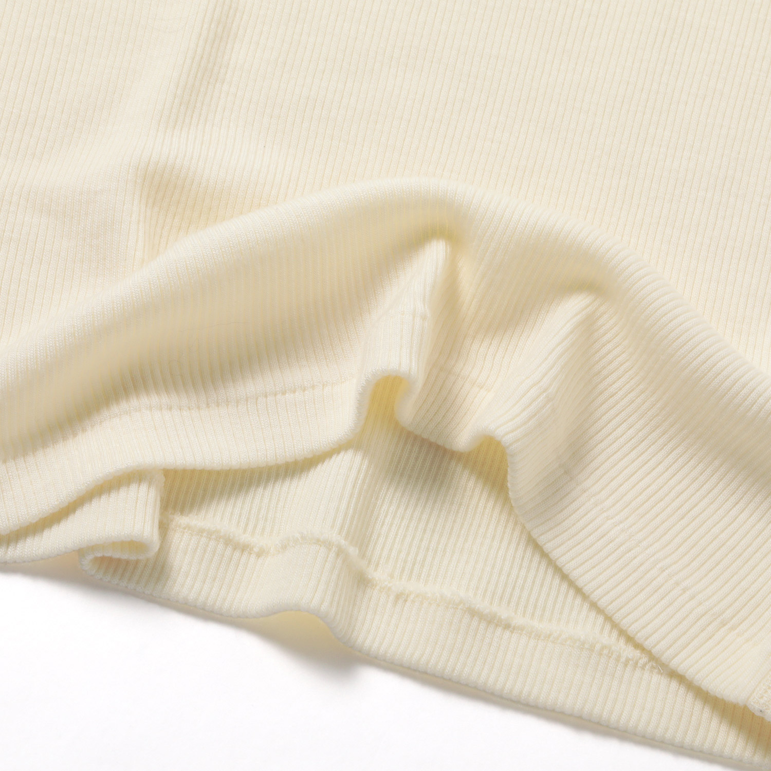 AURALEE / オーラリー | WOOL SILK SOFT RIB L/S TEE (メンズ) - Ivory