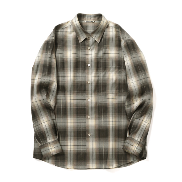 AURALEE / オーラリー | SUPER LIGHT WOOL CHECK SHIRT (メンズ
