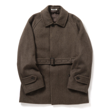 AURALEE / オーラリー | HAIRY WOOL MOHAIR CHAMBRAY SOUTIEN COLLAR COAT (レディース) - Brown