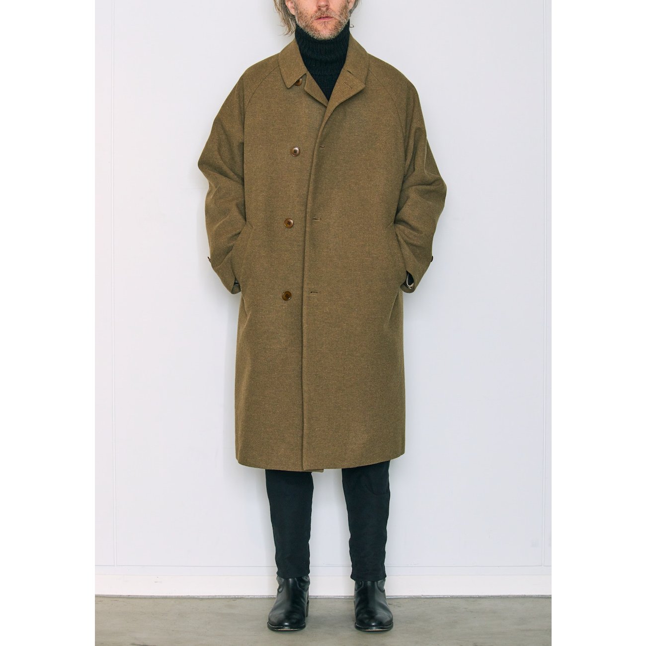 COMOLI / コモリ | ウールコットン バルカラーコート - Khaki | 通販