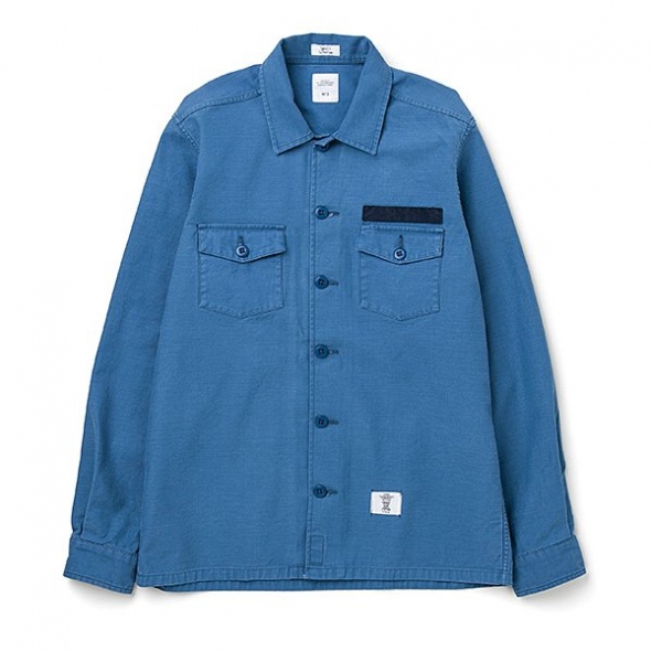 L/S MILITARY SHIRT 「CLIFF」 - Blue