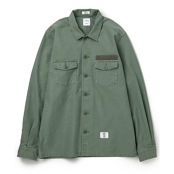 L/S MILITARY SHIRT 「CLIFF」 - Olive