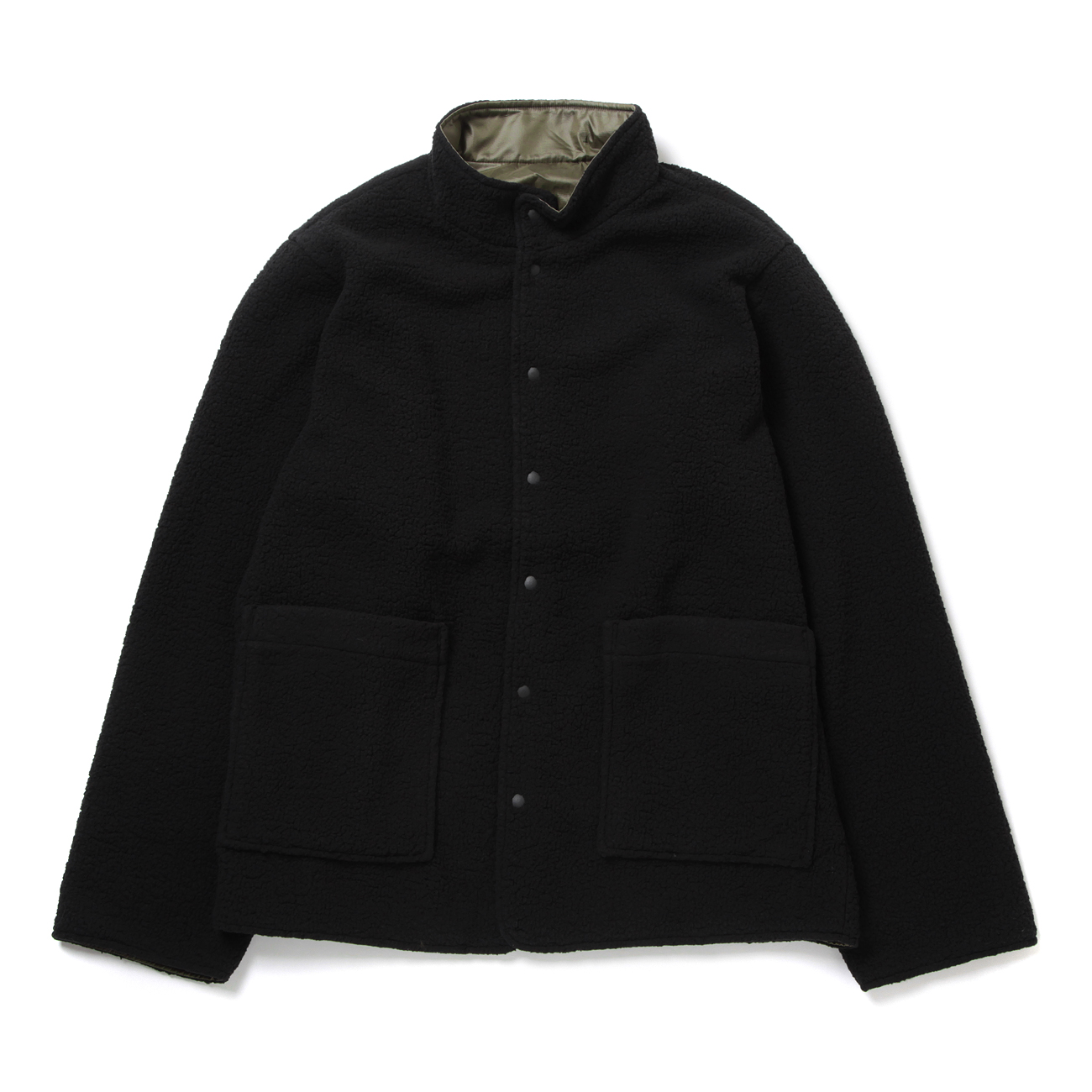 Reversible Jacket - Poly Fleece / Nylon Ripstop - Black