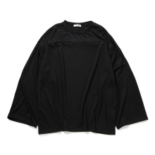 INTERIM / インテリム | HYPER BIG EXTRA FINE MERINO WOOL JERSEY FOOTBALL L/S TEE - Black