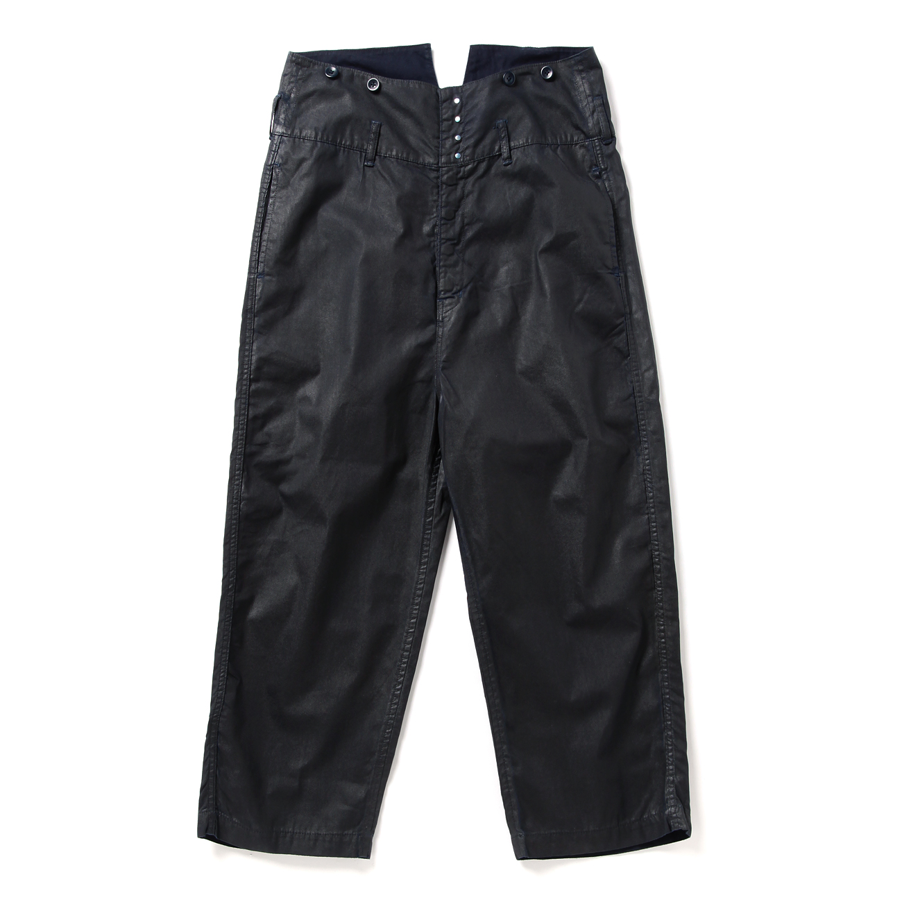 OILED CANVAS PANTS - Navy