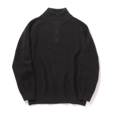 crepuscule / クレプスキュール | Wool Kanoko Half Zip P/O - F Black