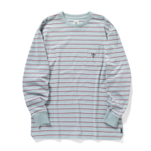 South2 West8 / サウスツーウエストエイト | L/S Round Pocket Tee - Multi Stripe - Blue