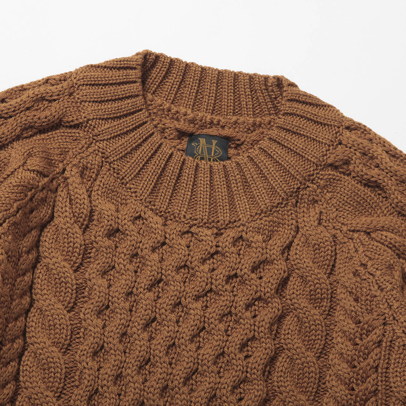 BATONER / バトナー | SOLID WOOL CABLE CREW NECK (レディース