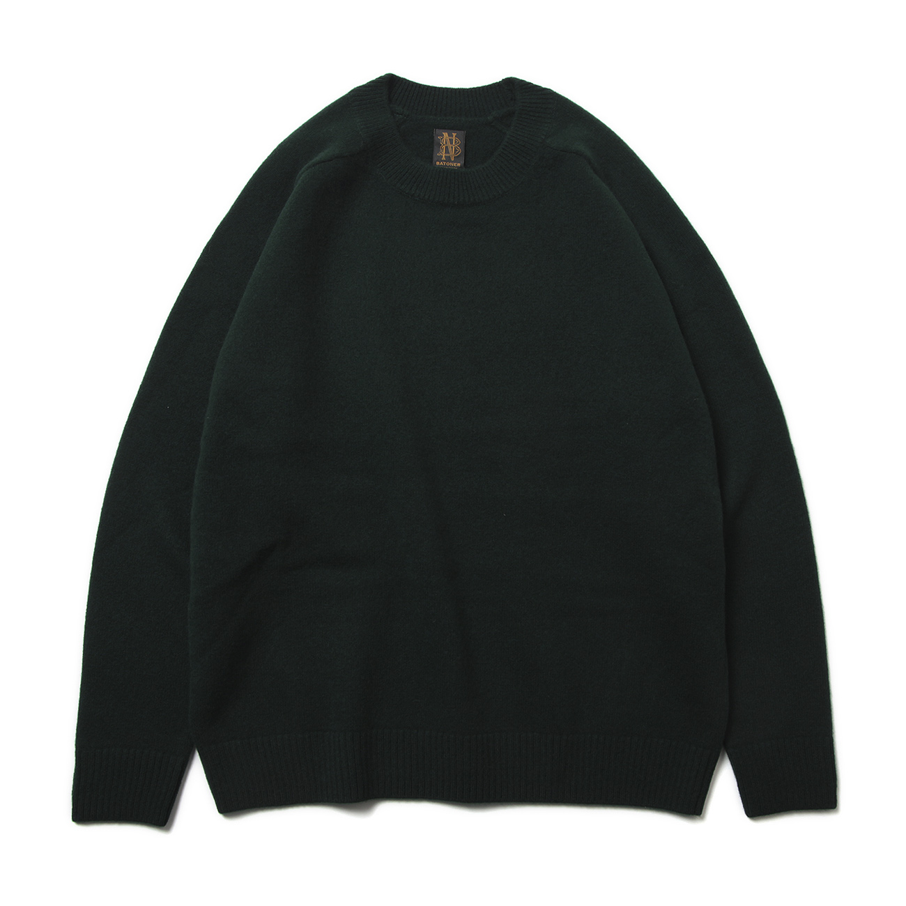 本日かぎり値下げ！ BATONER グリーン 長袖セーター 新品 バトナー BATONER / バトナー | FLEECE WOOL CREW NECK (レディース) - Dark