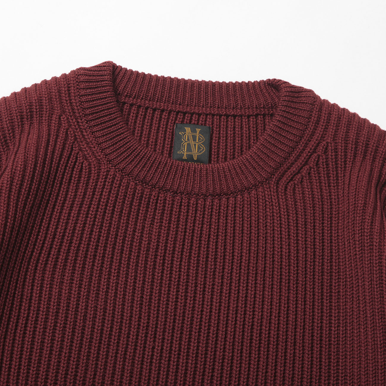BATONER / バトナー | SOLID WOOL RIB CREW NECK (メンズ