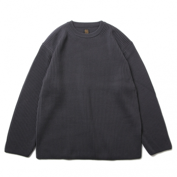 BATONER / バトナー | SOLID WOOL RIB CREW NECK (メンズ