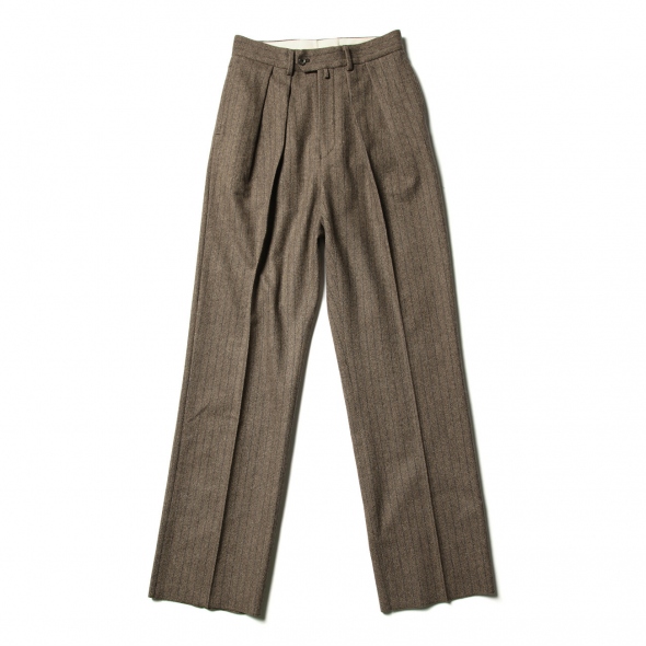 NEAT / ニート | Felting Flannel Chalk Stripe / Wide - Brown | 通販