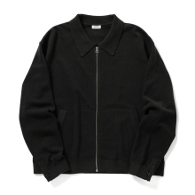 crepuscule / クレプスキュール | Co/Wo Moss Stitch Zip Blouson - Black