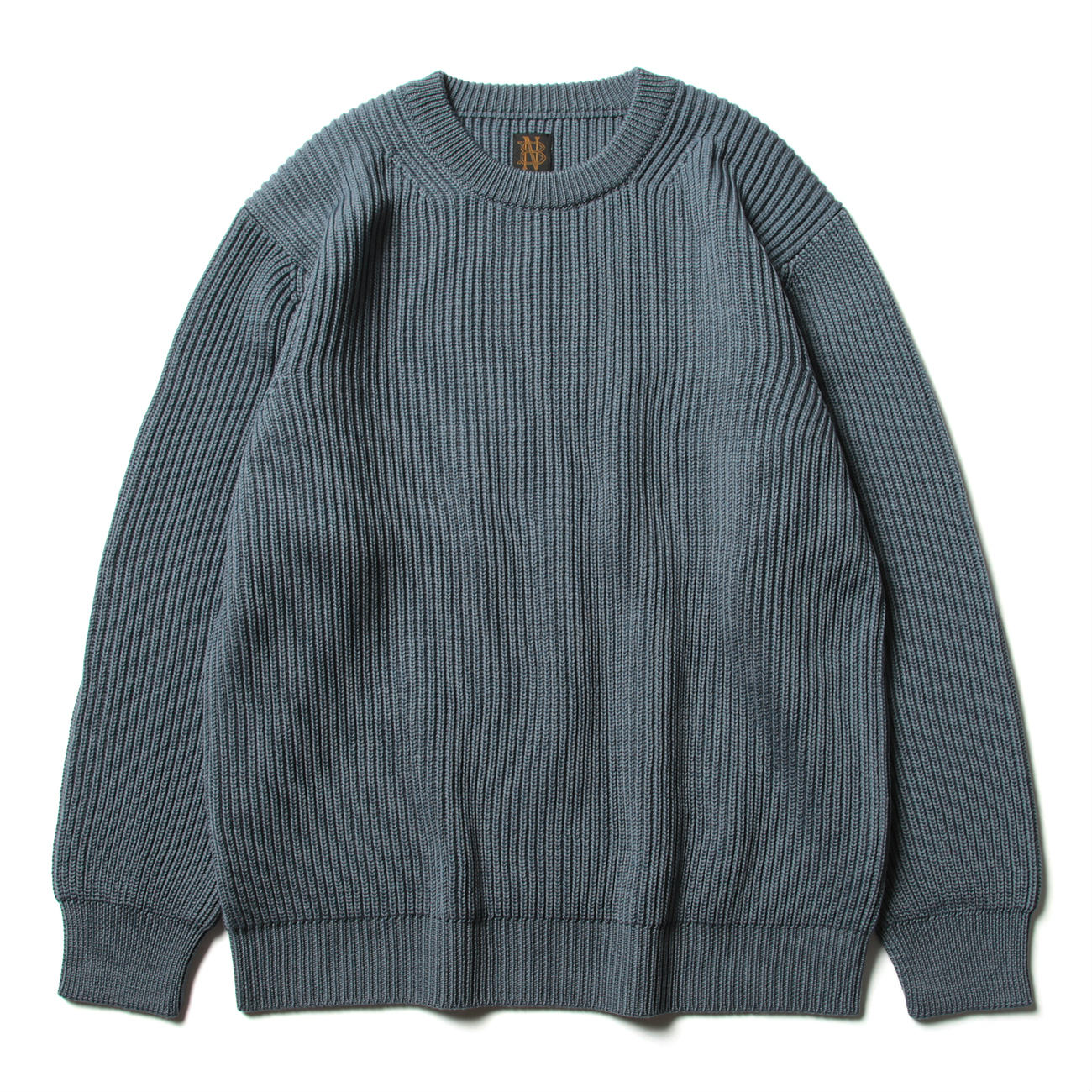 BATONER / バトナー | RIB CREW NECK (メンズ) - Gray Blue