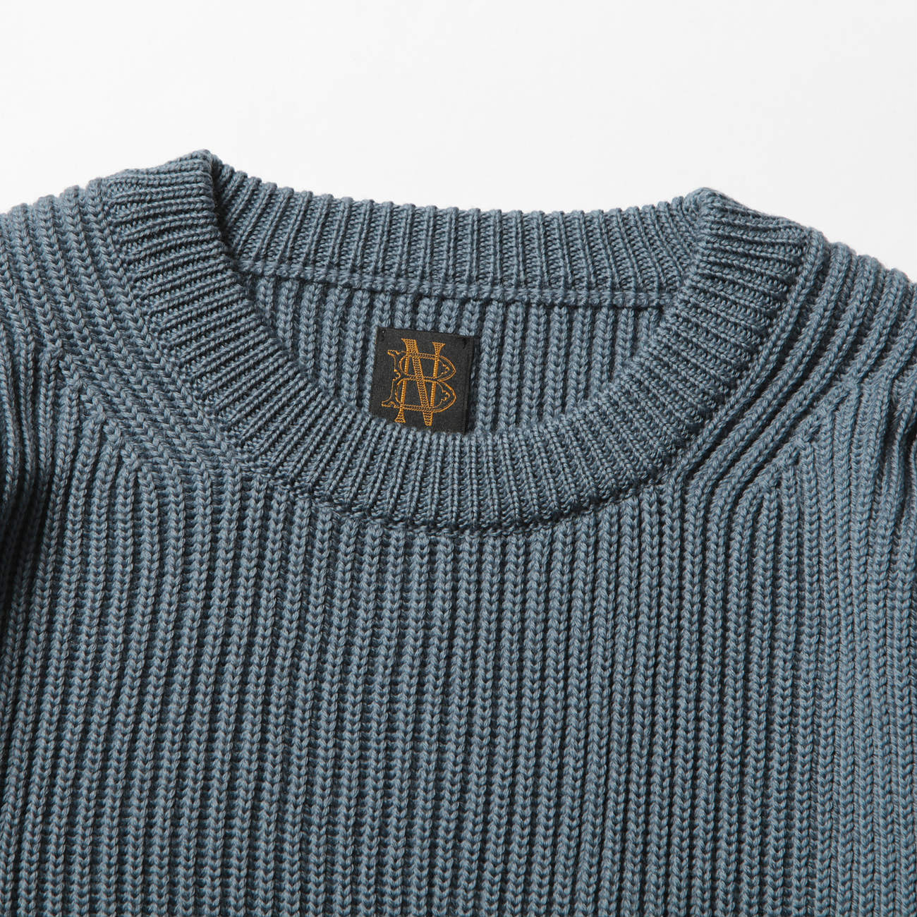 BATONER / バトナー | RIB CREW NECK (メンズ) - Gray Blue | 通販