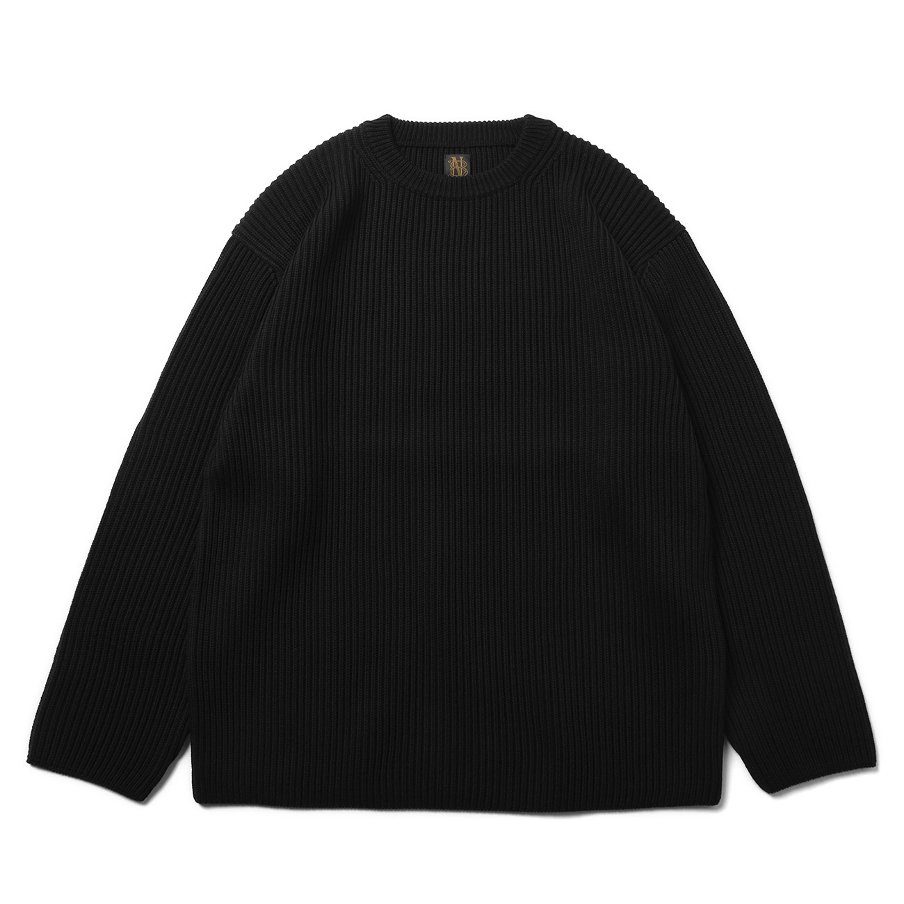 BATONER / バトナー | SOLID WOOL RIB CREW NECK (メンズ) - Black ...