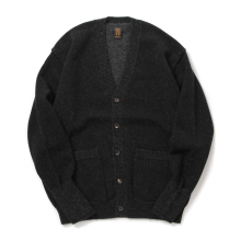 BATONER / バトナー | BABY ALPACA KURUMI TENJIKU V CARDIGAN (メンズ) - Black