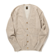 BATONER / バトナー | BABY ALPACA KURUMI TENJIKU V CARDIGAN (メンズ) - Beige