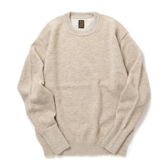 BATONER / バトナー | BABY ALPACA KURUMI TENJIKU CREW NECK (メンズ