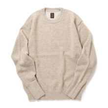 BATONER / バトナー | BABY ALPACA KURUMI TENJIKU CREW NECK (メンズ) - Beige