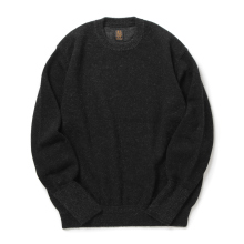 BATONER / バトナー | BABY ALPACA KURUMI TENJIKU CREW NECK (メンズ) - Black