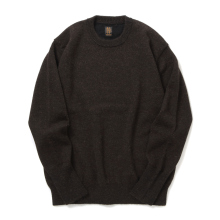 BATONER / バトナー | BABY ALPACA KURUMI TENJIKU CREW NECK (メンズ) - Brown