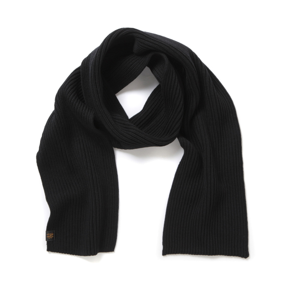 BATONER / バトナー | SOLID WOOL MUFFLER (メンズ) - Black | 通販