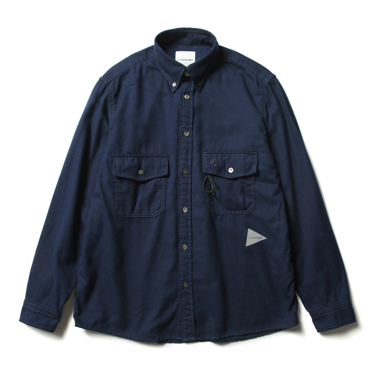 and wander / アンドワンダー | thermonel shirt (M) - Navy | 通販