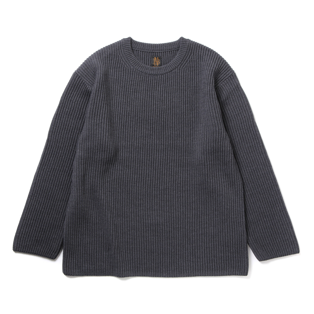 BATONER / バトナー | SOLID WOOL RIB CREW NECK (メンズ