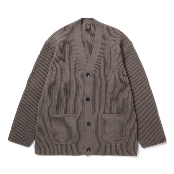 BATONER / バトナー | SOLID WOOL RIB CARDIGAN (メンズ