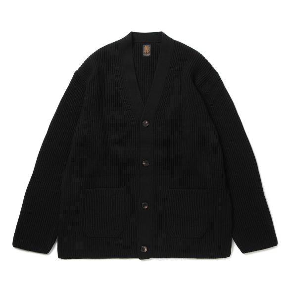 BATONER / バトナー | SOLID WOOL RIB CARDIGAN (メンズ