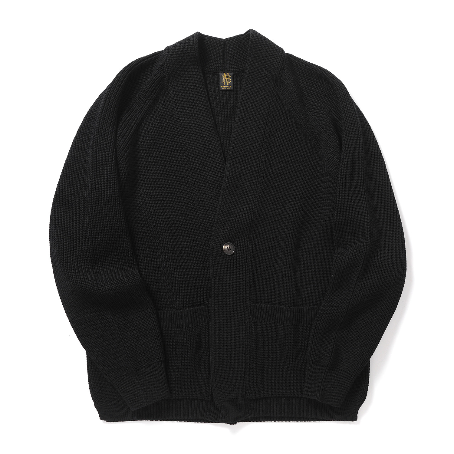 BATONER / バトナー | SIGNATURE 1BUTTON CARDIGAN (メンズ) - Black