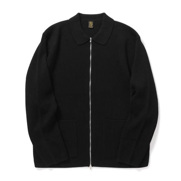 BATONER バトナー Men Cotton Nylon Smock BATONER / バトナー | SOLID WOOL RIB POLO ZIP UP BLOUSON (メンズ