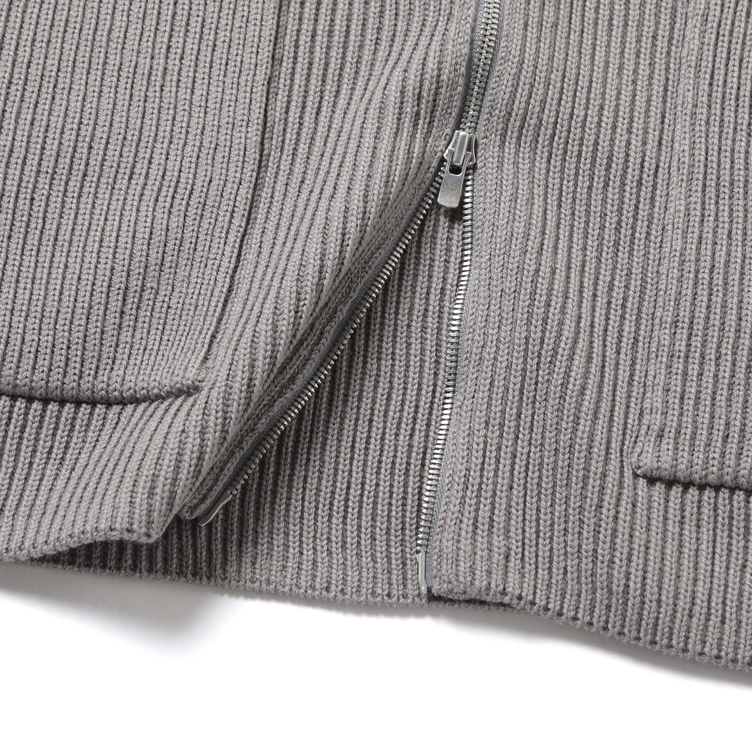 BATONER / バトナー | SOLID WOOL RIB POLO ZIP UP BLOUSON (メンズ