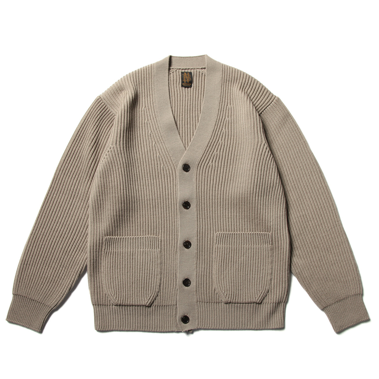 SIGNATURE RIB V-NECK CARDIGAN (メンズ) - Beige