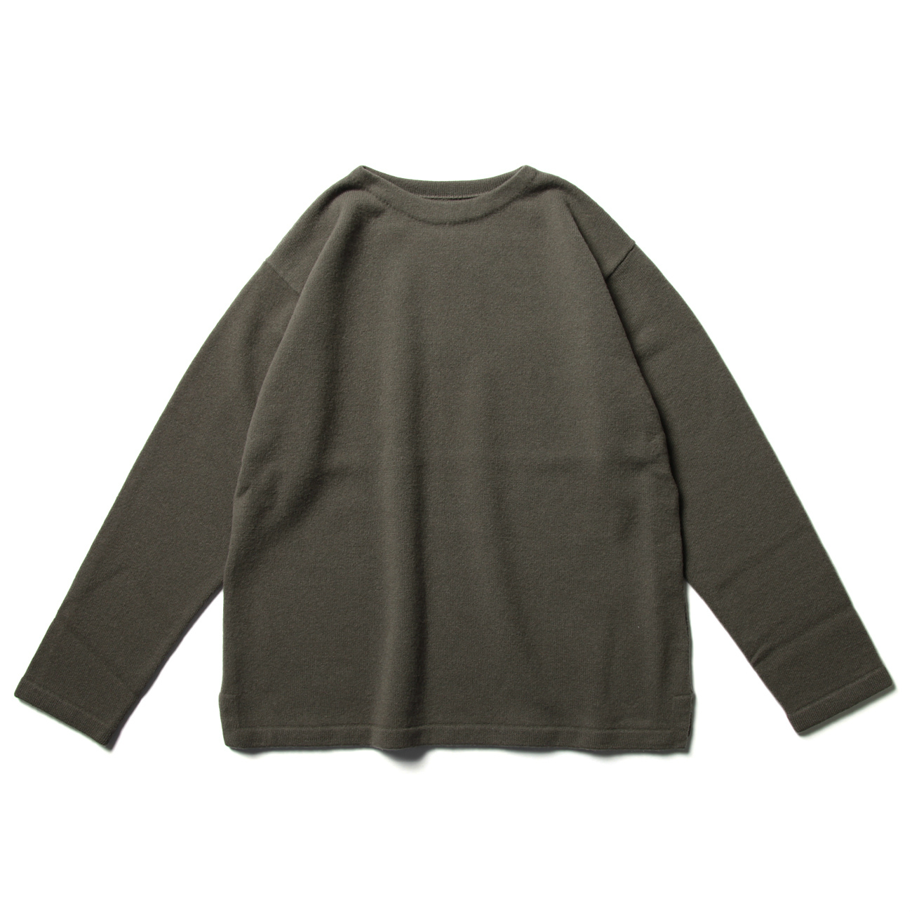 BATONER / バトナー | FLEECE WOOL BOAT NECK (メンズ) - D.Gray