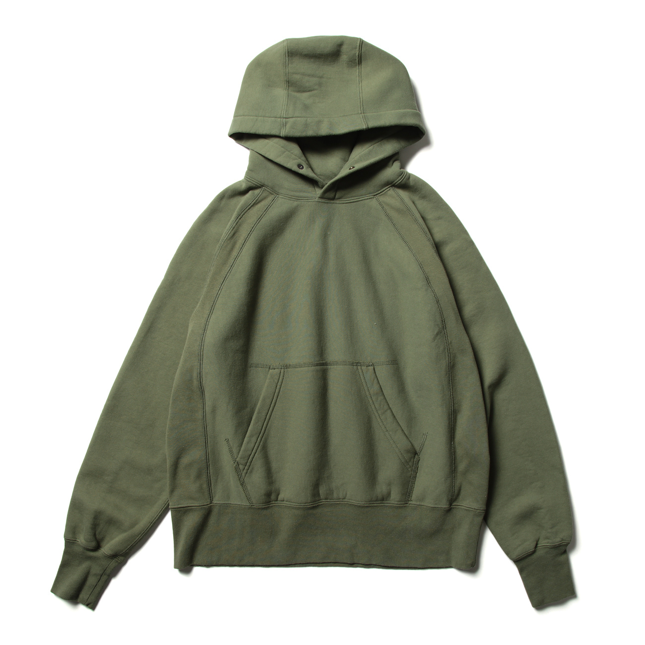 トップス ENGINEERED GARMENTS Raglan Hoody Olive S Engineered Garments Raglan Hoodie - DeeCee style