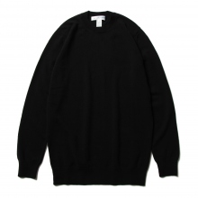 COMME des GARCONS SHIRT | Crew Neck Pullover - fully fashioned knit lambs wool gauge 12 - Black