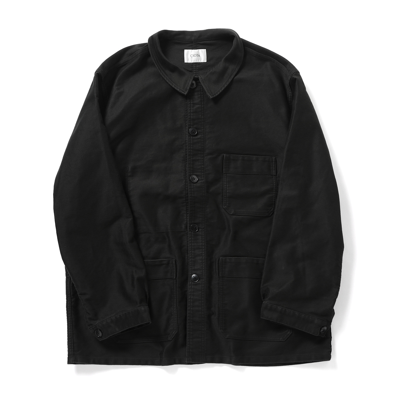 CIOTA / シオタ | Moleskin French Work Jacket (One Wash) - Black