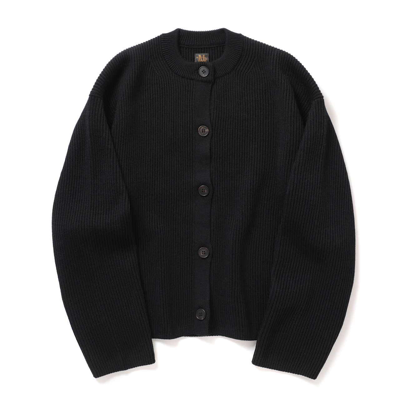 バトナー　カーディガン　ブラック　batoner カーディガン BATONER / バトナー | SOLID WOOL RIB CREW CARDIGAN (レディース