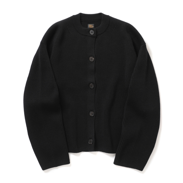 BATONER / バトナー | SOLID WOOL RIB CREW CARDIGAN (レディース