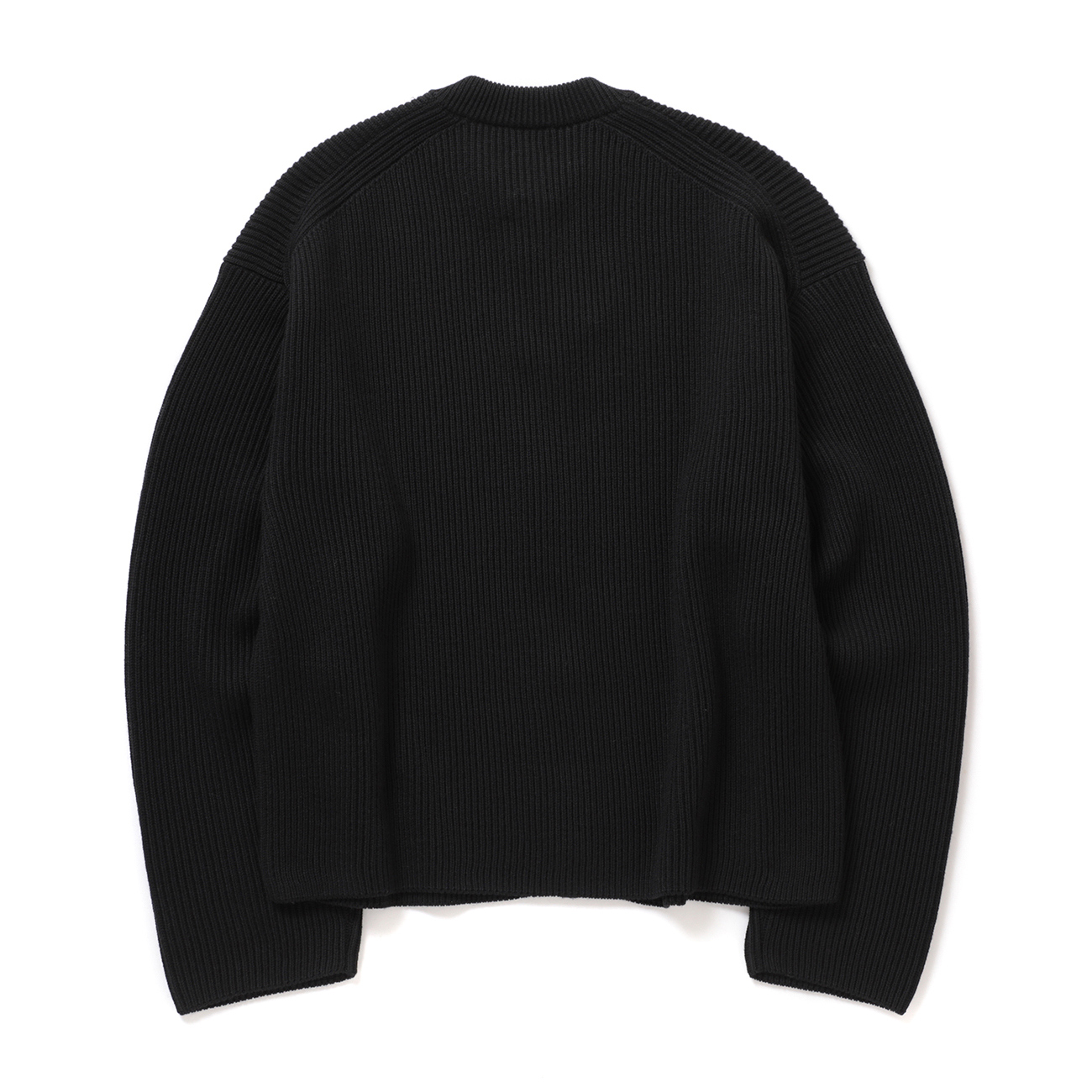 BATONER / バトナー | SOLID WOOL RIB CREW CARDIGAN (レディース