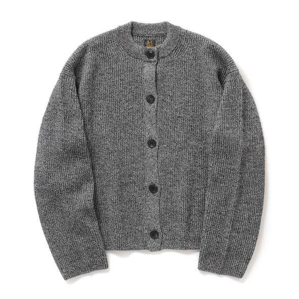 BATONER / バトナー | SOLID WOOL RIB CREW CARDIGAN (レディース