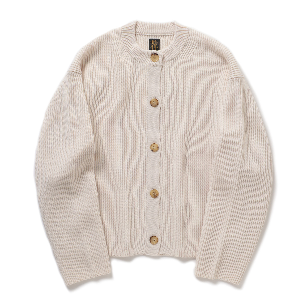 BATONER / バトナー | SOLID WOOL RIB CREW CARDIGAN (レディース