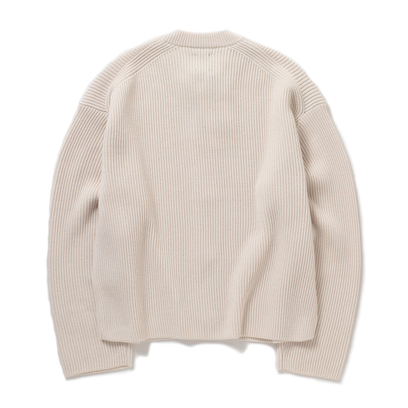 BATONER / バトナー | SOLID WOOL RIB CREW CARDIGAN (レディース