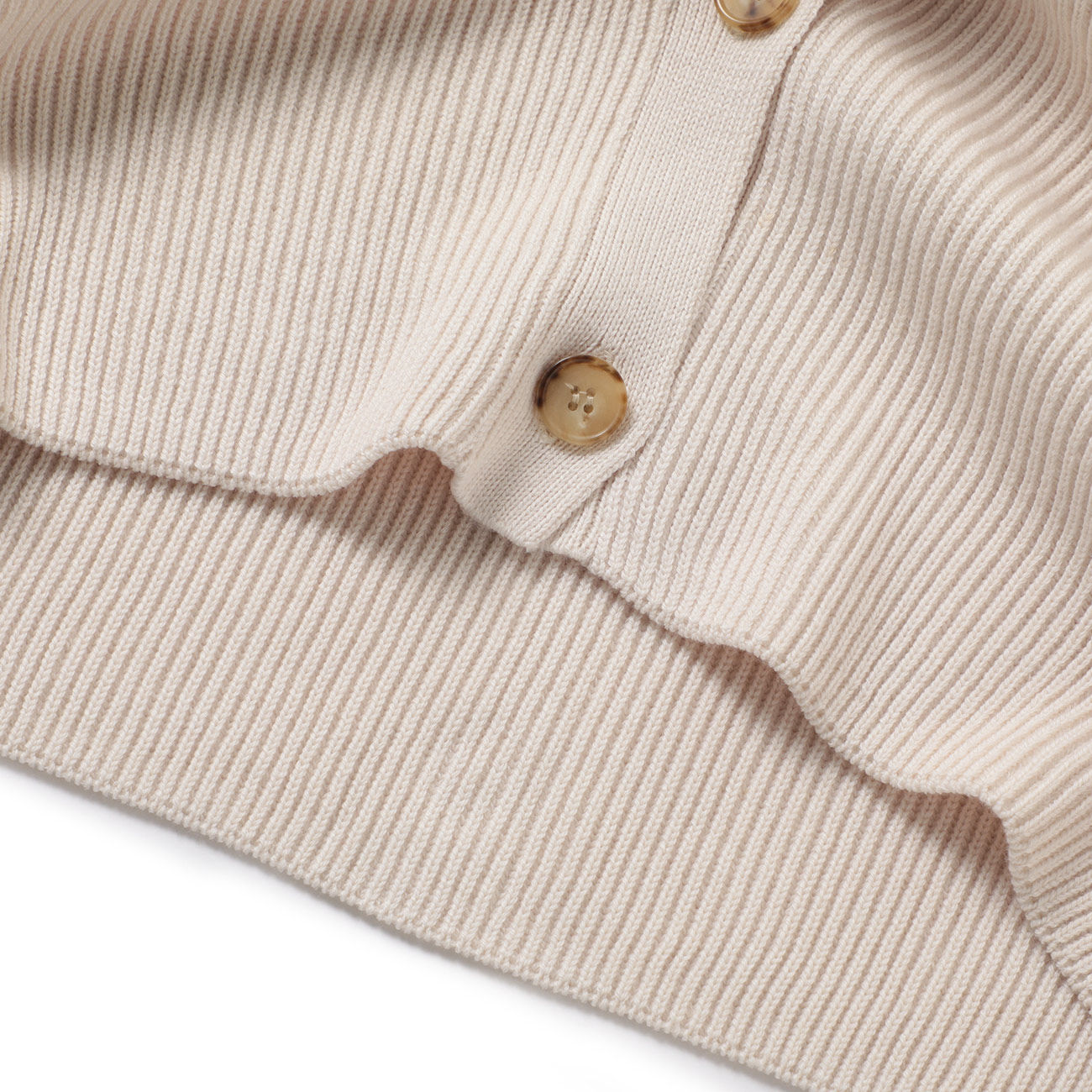 BATONER / バトナー | SOLID WOOL RIB CREW CARDIGAN (レディース