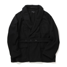 ENGINEERED GARMENTS / エンジニアドガーメンツ | Smoking Jacket - Solid Poly Wool Flannel - Black