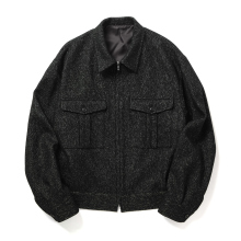 URU / ウル | WOOL SILK - ZIP UP BLOUSON - Black