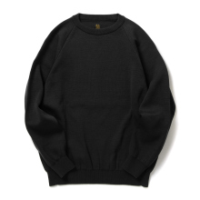 BATONER / バトナー | SOLID WOOL W-FACE CREW NECK (メンズ) - Black